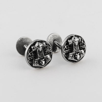 Mjolnir Disc Cufflinks, Stainless Steel