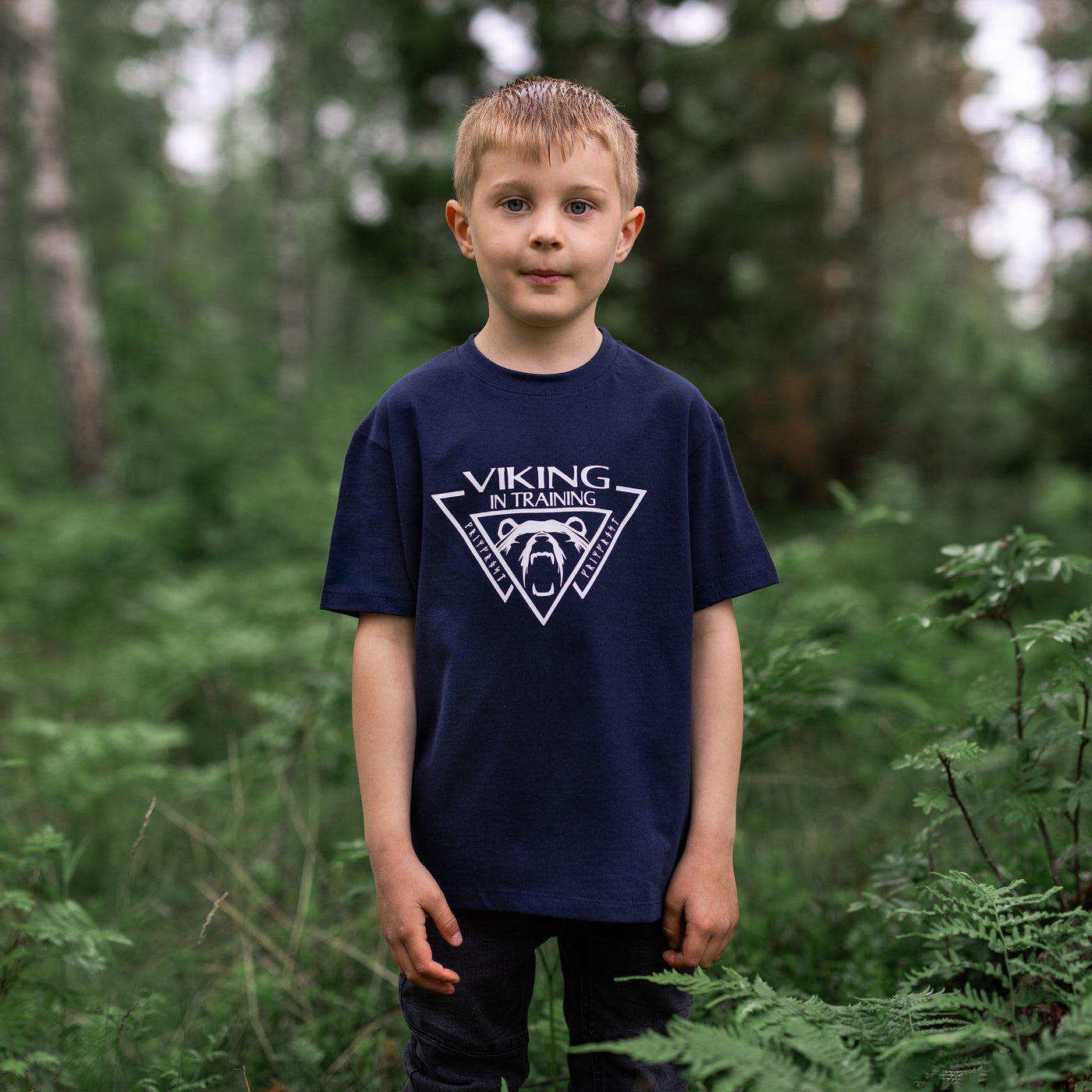 Kids T-shirt, Viking, Navy Blue