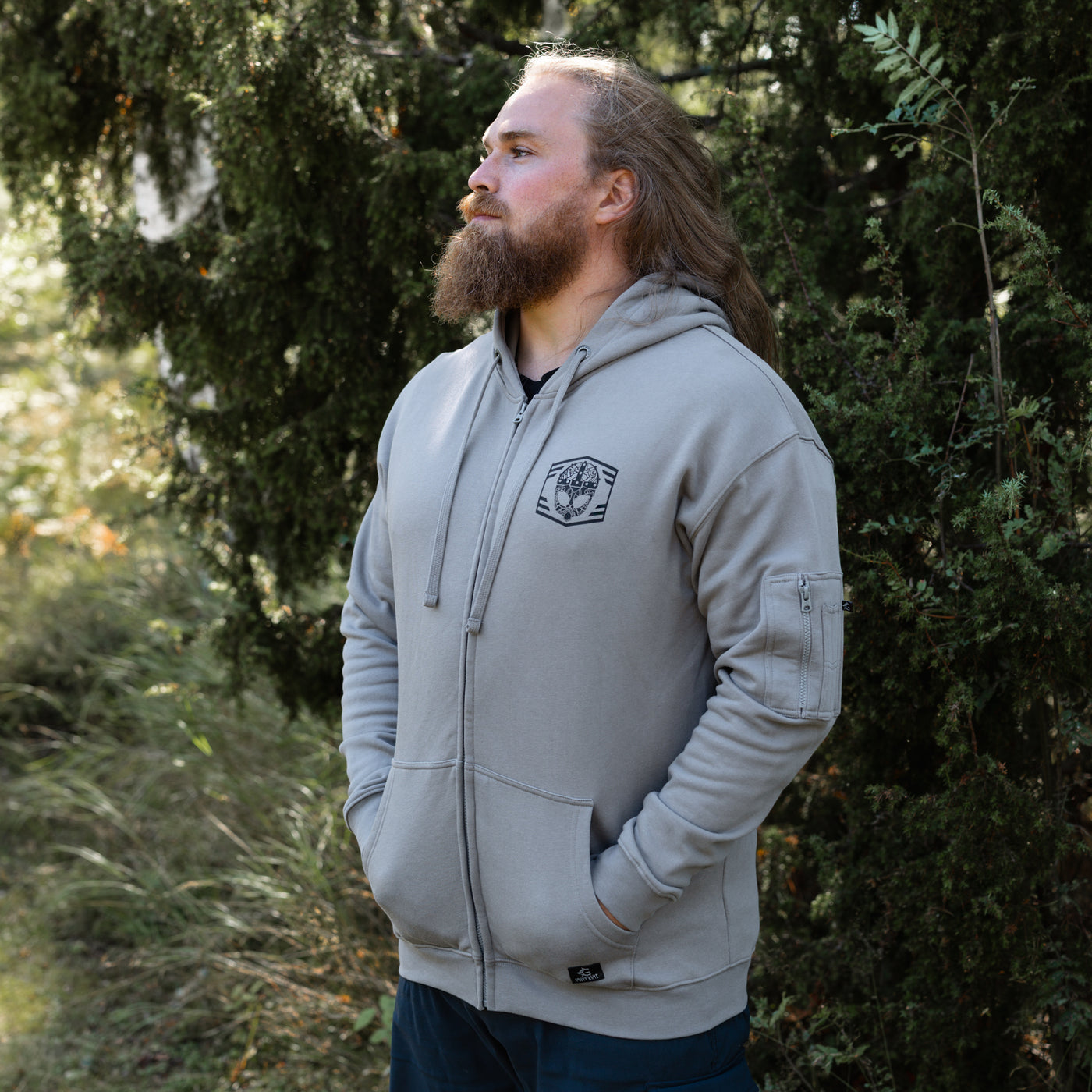 Premium Zoodie, Clan Helmet, Grey