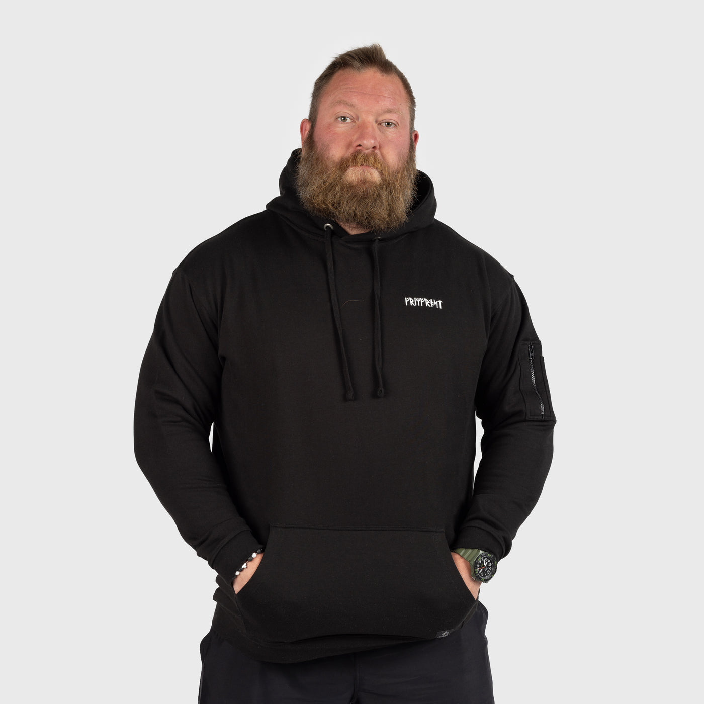 Classic Hoodie, Big Logo, Schwarz