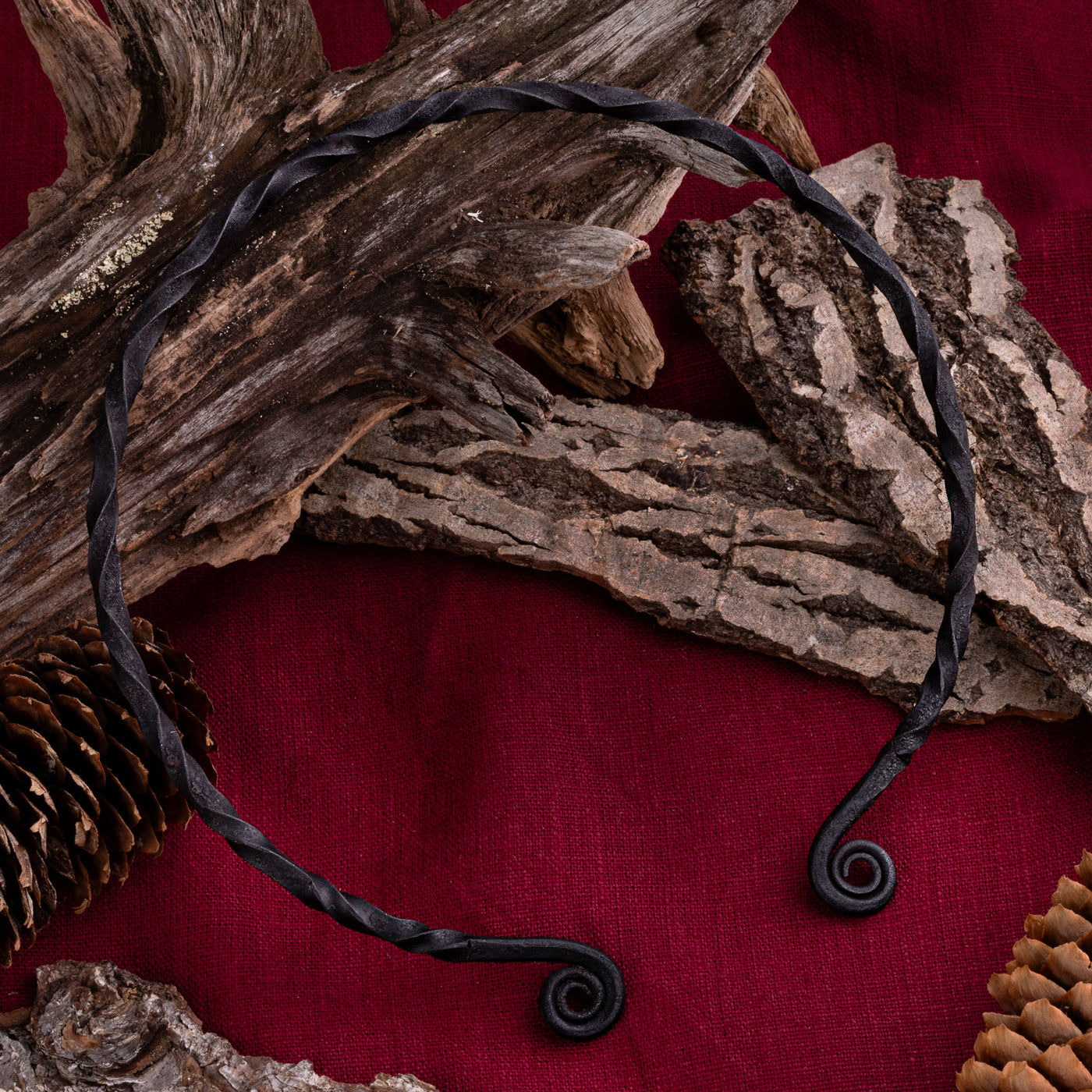 Twisted Neck Ring, Hand-Forged