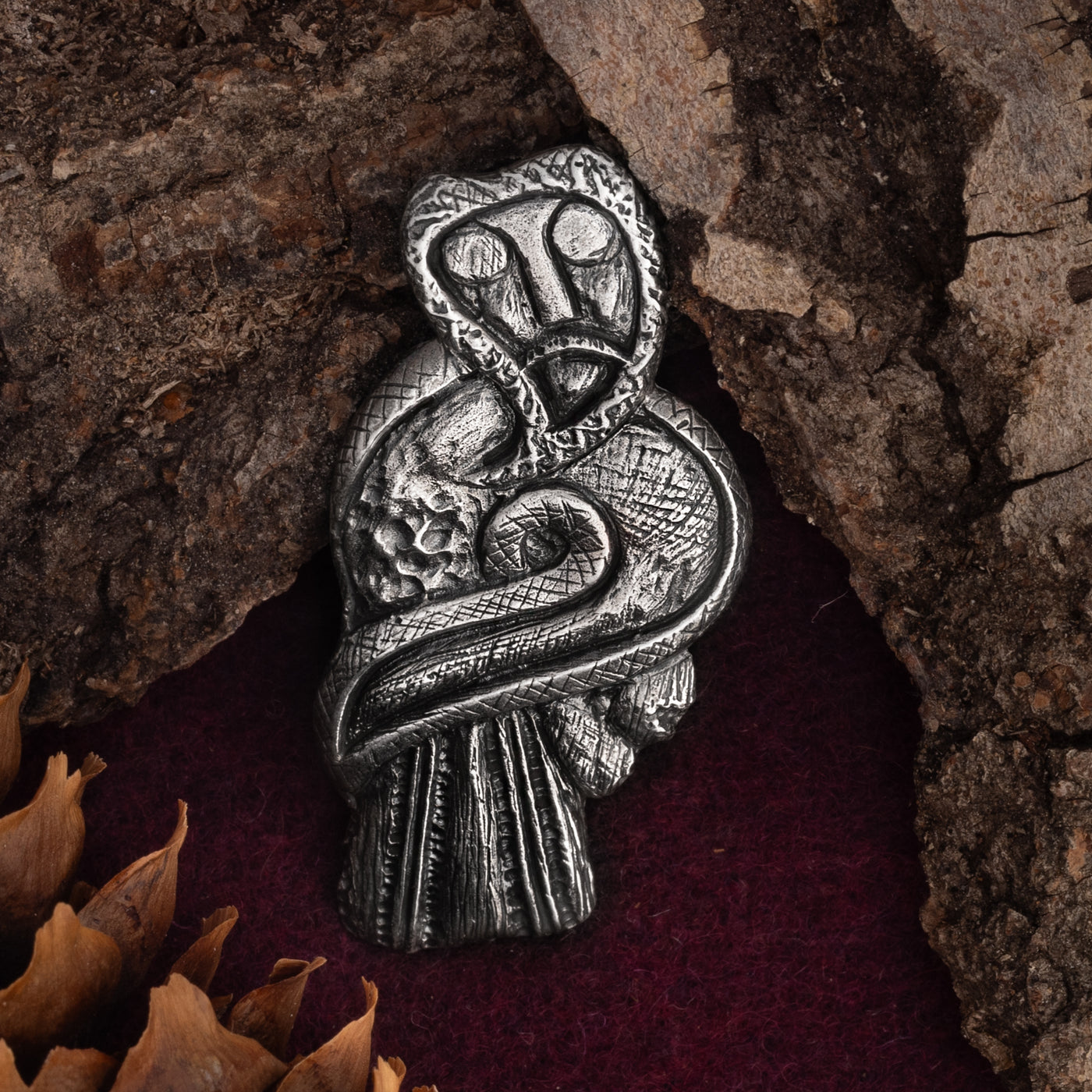 Birdman Brooch, Silver