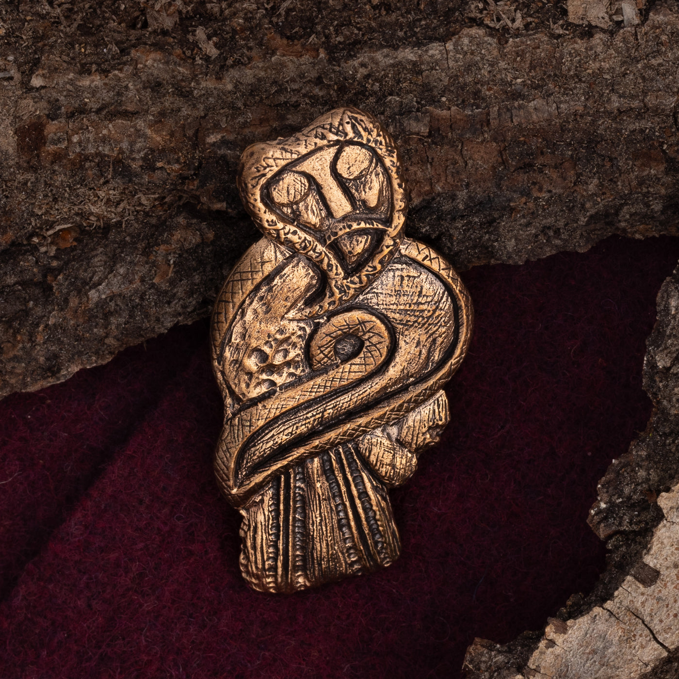 Birdman Brooch, Bronze