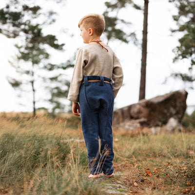 Kids Wool Trousers, Dark Blue