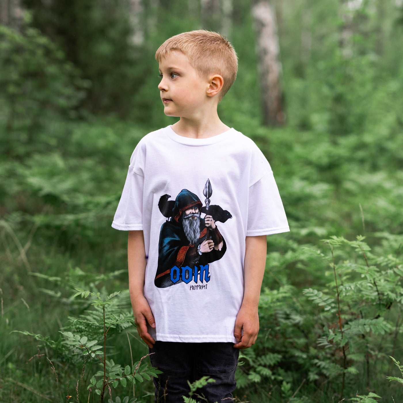 Kids T-shirt, Odin, White