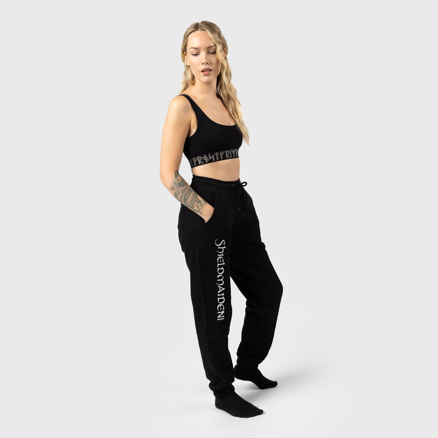 Damen Premium Jogginghose, Shieldmaiden, Schwarz