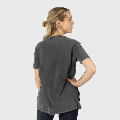 Damen Side Snap Tee, Shieldmaiden, Washed Grey