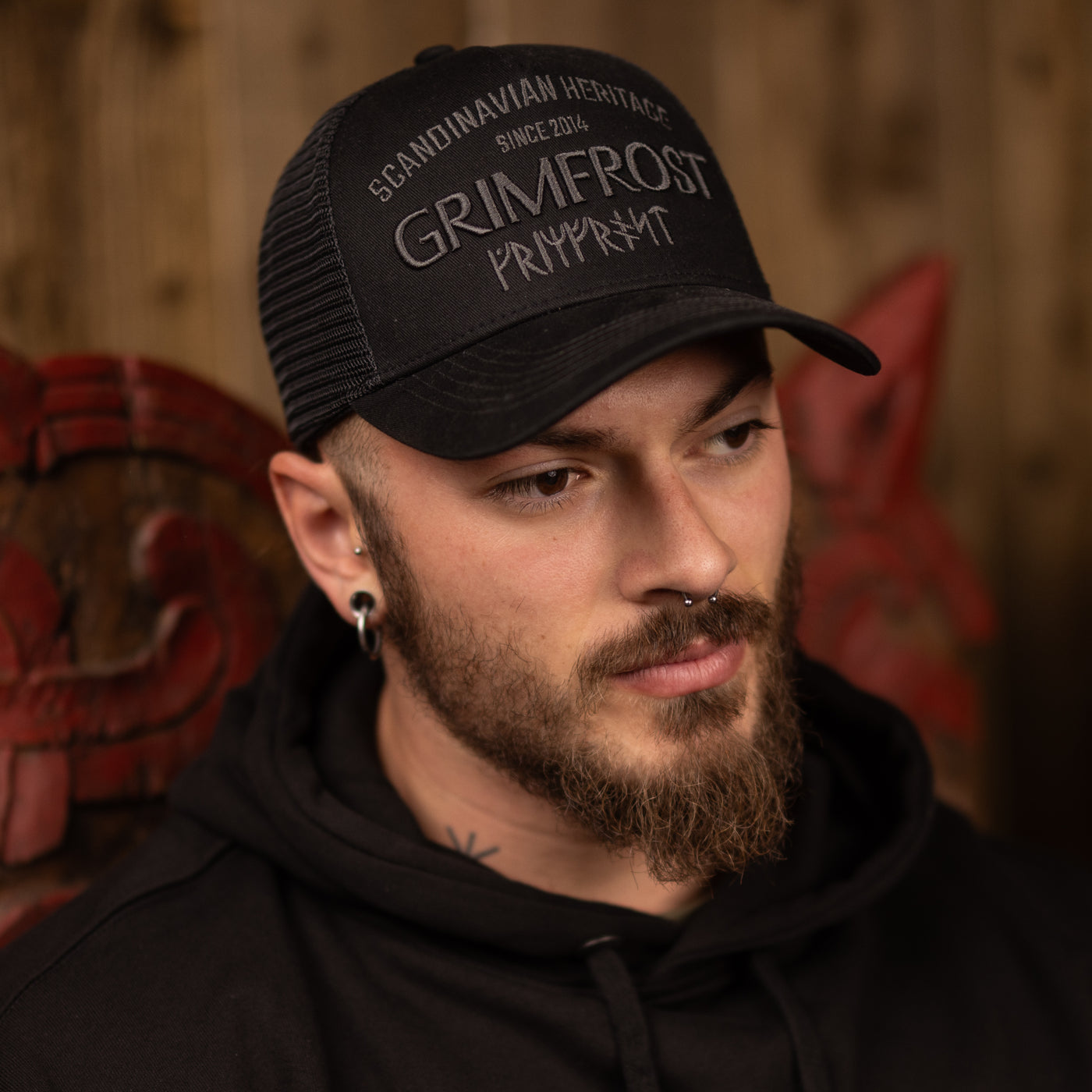 Trucker Cap, Scandinavian Heritage, Schwarz