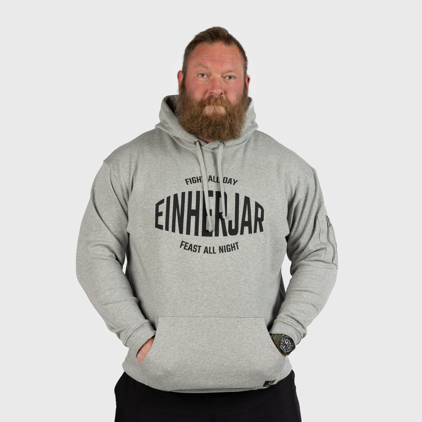 Classic Hoodie, Einherjar, Grey Melange