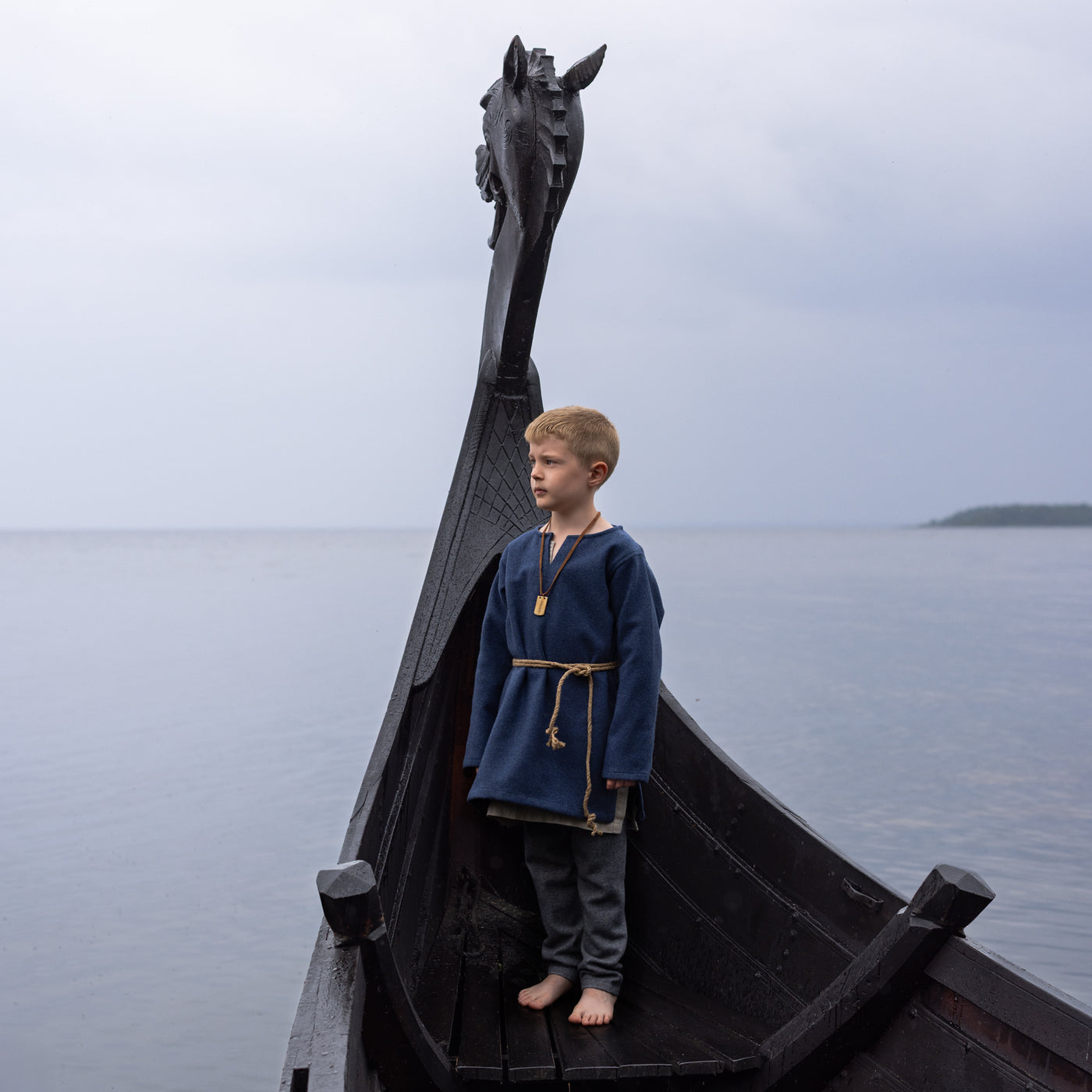 Kids Wool Tunic, Dark Blue