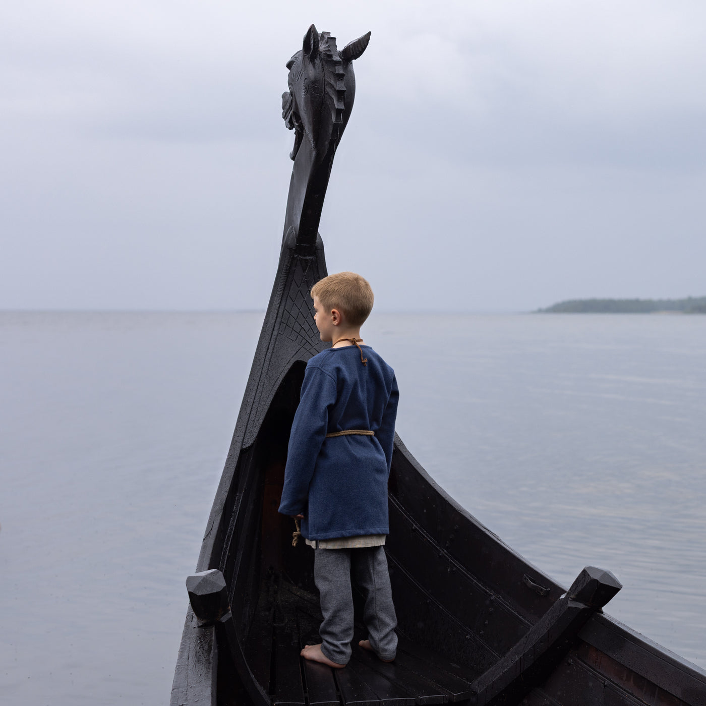 Kids Wool Tunic, Dark Blue