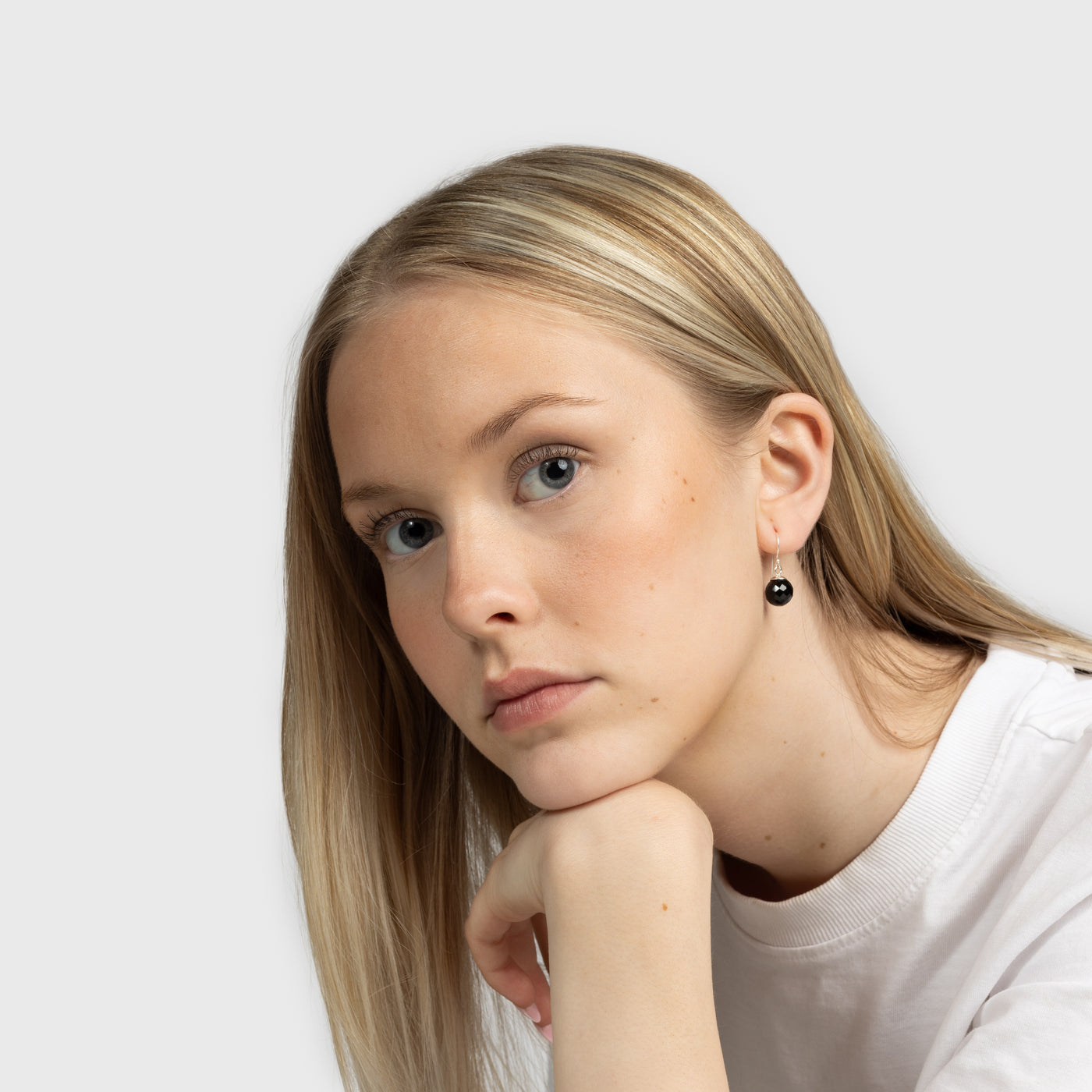 Black Onyx Silver Drop Earrings