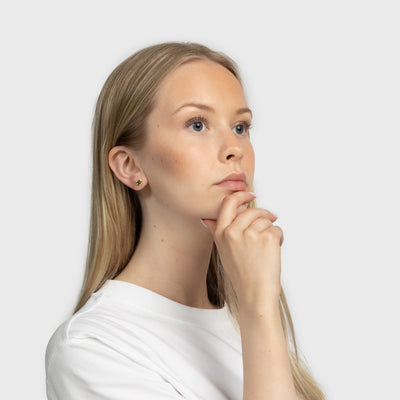 Green Zircon Silver Stud Earrings