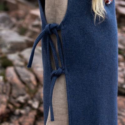 Kids Apron Dress, Natural / Blue Apron