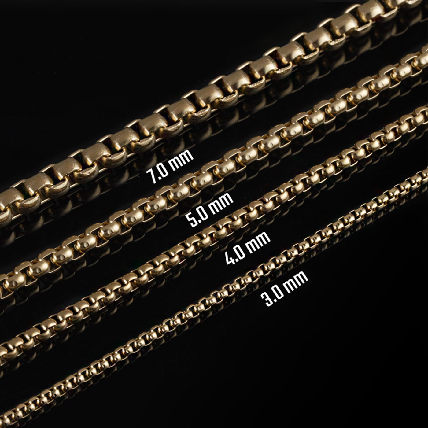 Round Box Chain, Gold Plated