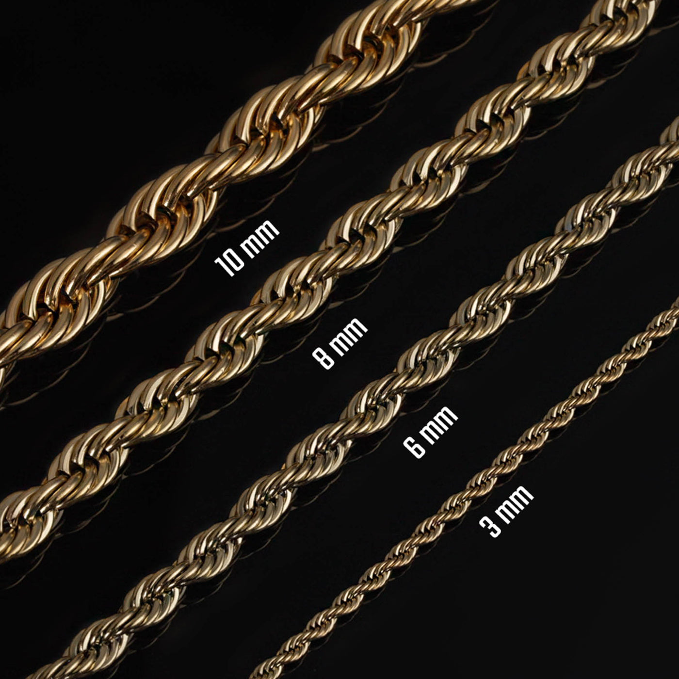 Rope Chain, Gold Plated