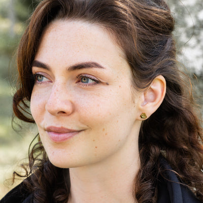 Stud Earring, Valknut Gold Plated