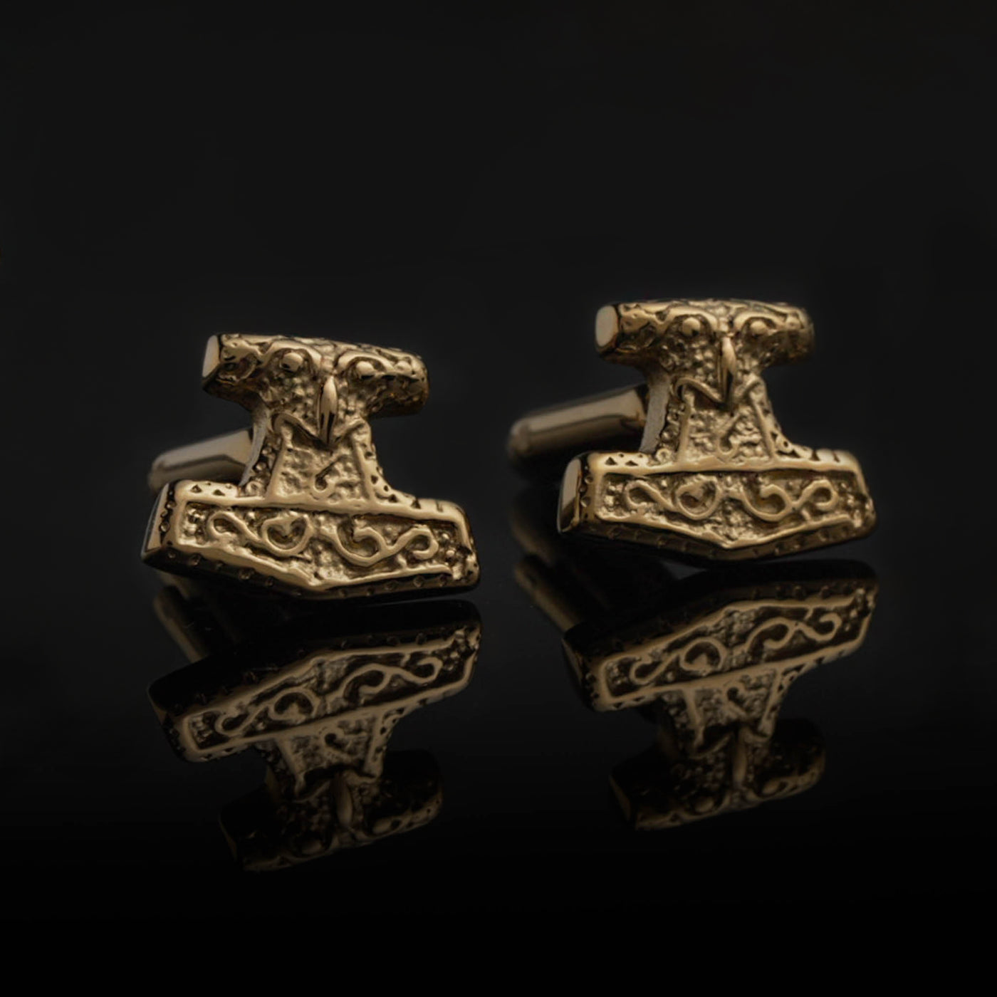 Mjolnir Cufflinks, Gold Plated