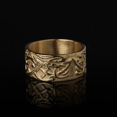 Knotwork Ring, Gold Plated