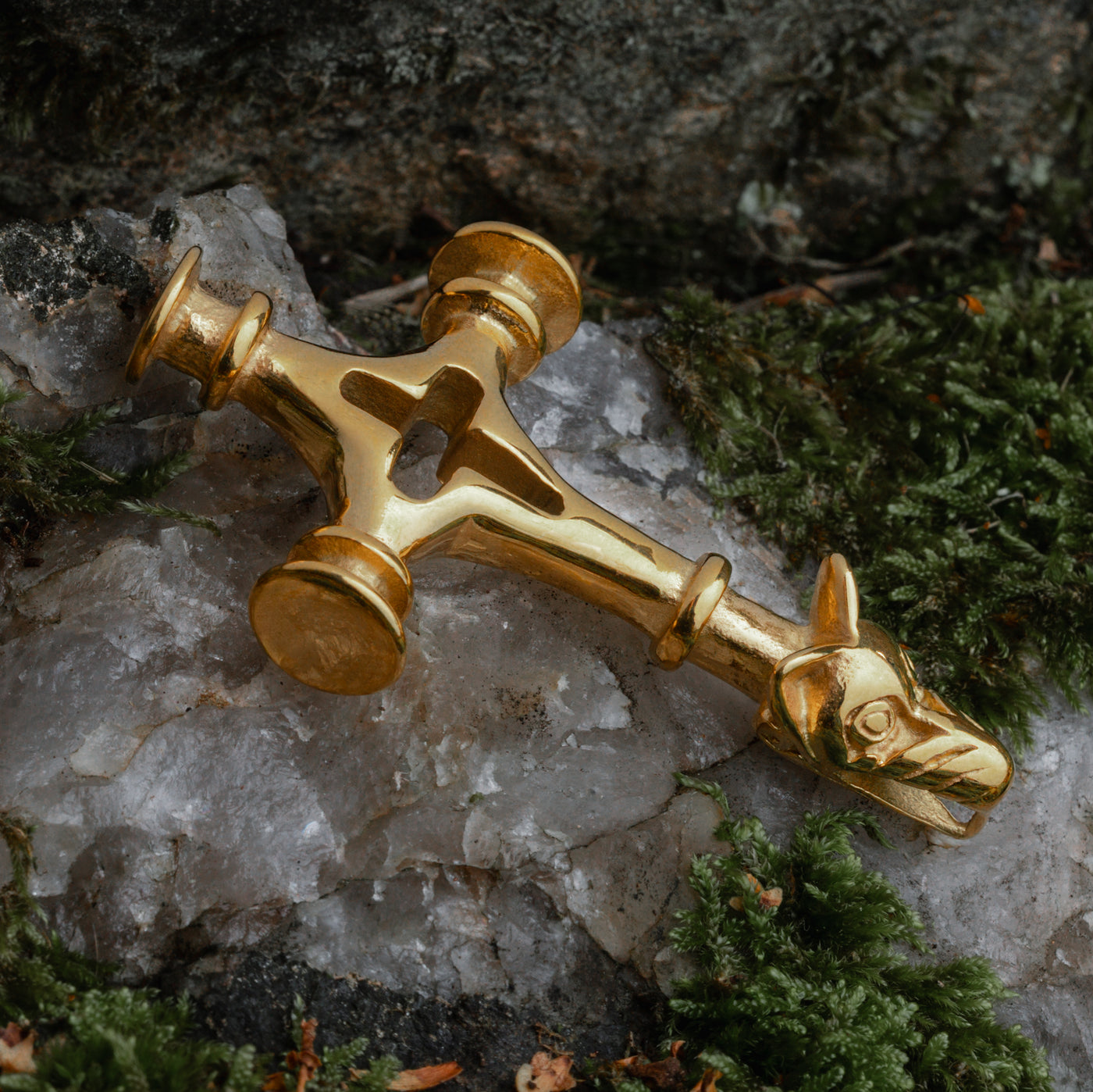Icelandic Hammer, Large, Gold Plated