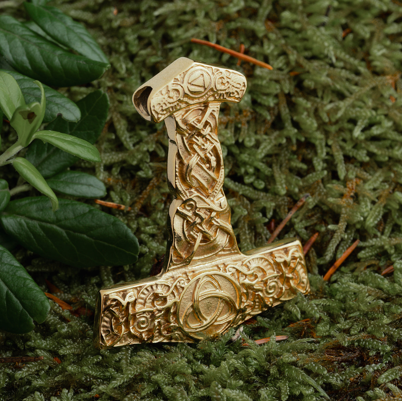 Triquetra Thor's Hammer, Gold Plated