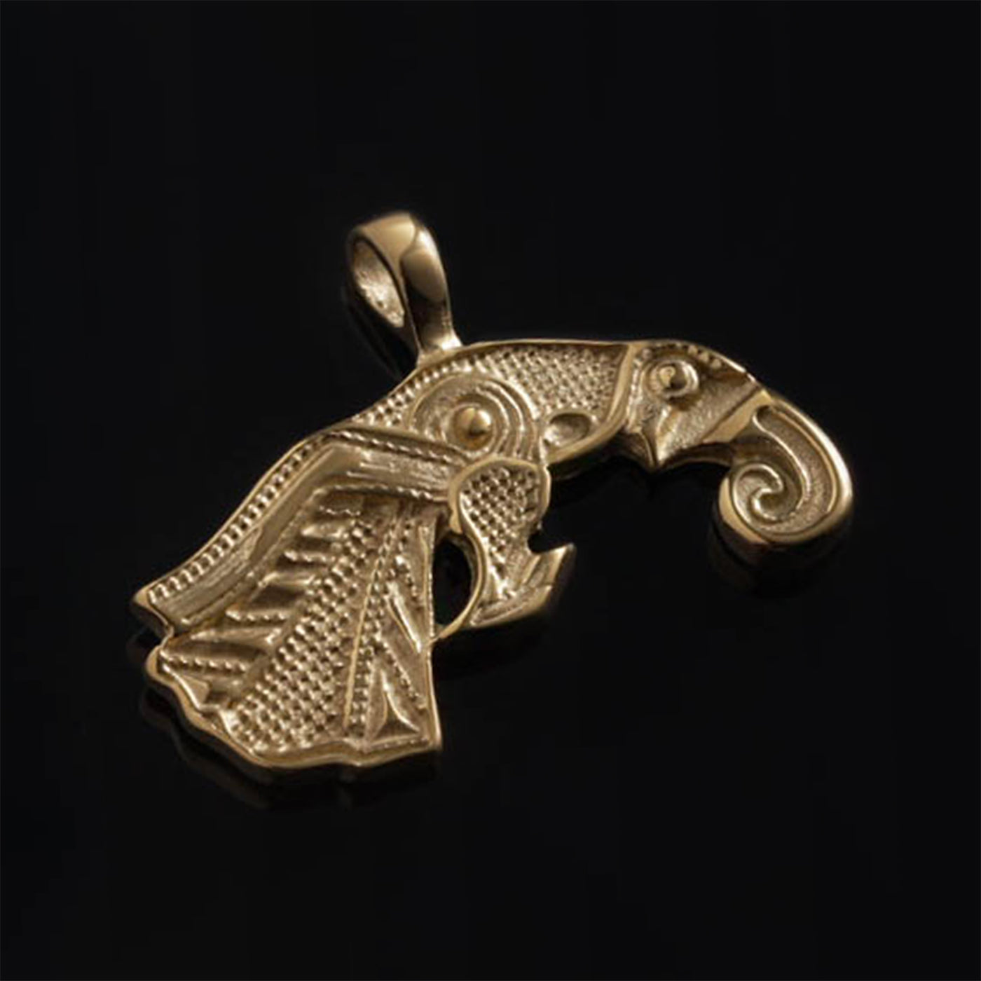 Raven of Odin Pendant, Gold Plated