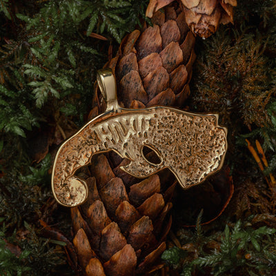 Raven of Odin Pendant, Gold Plated