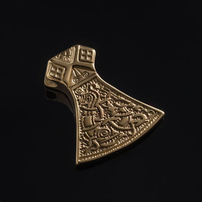 Genja Axe Pendant, Gold Plated