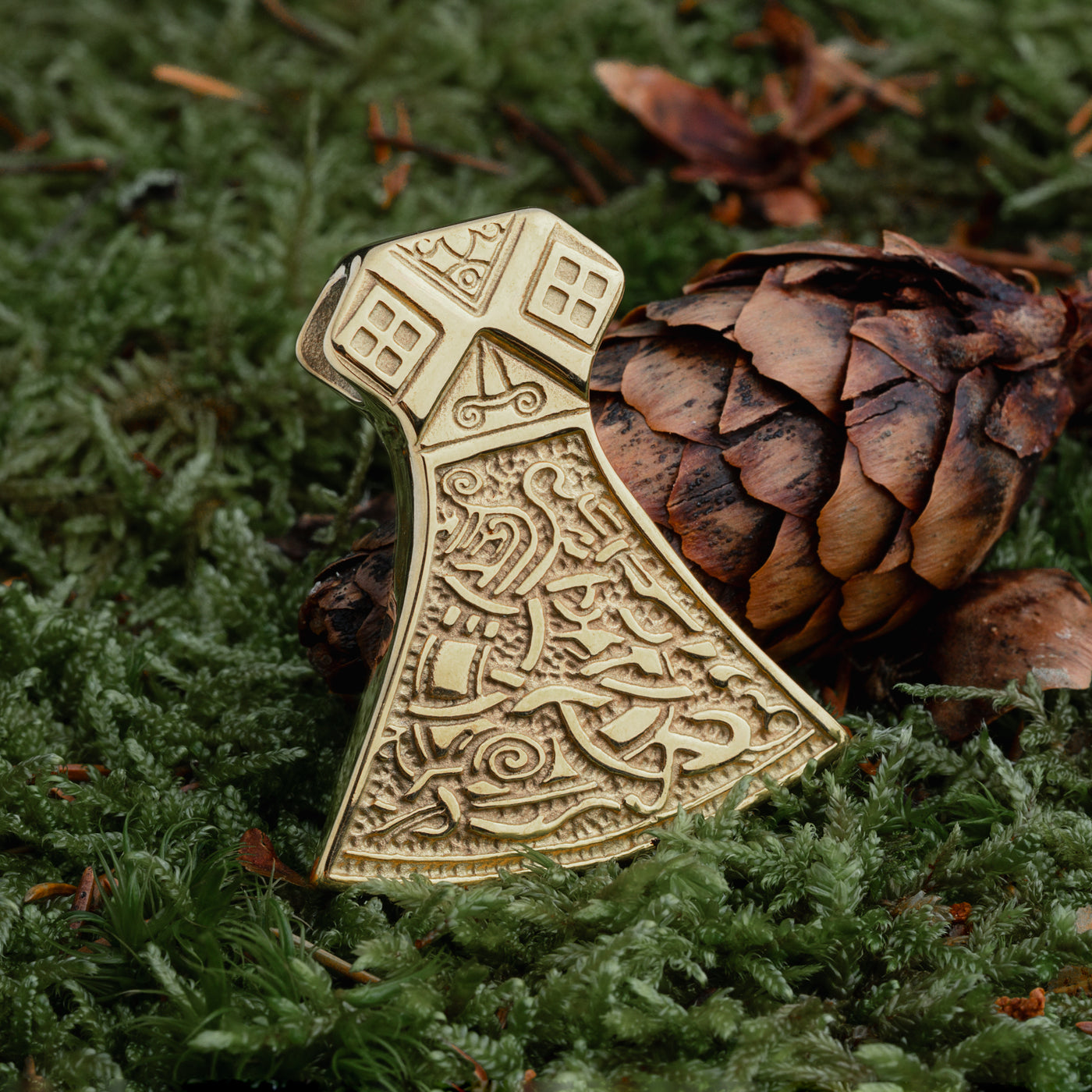 Genja Axe Pendant, Gold Plated