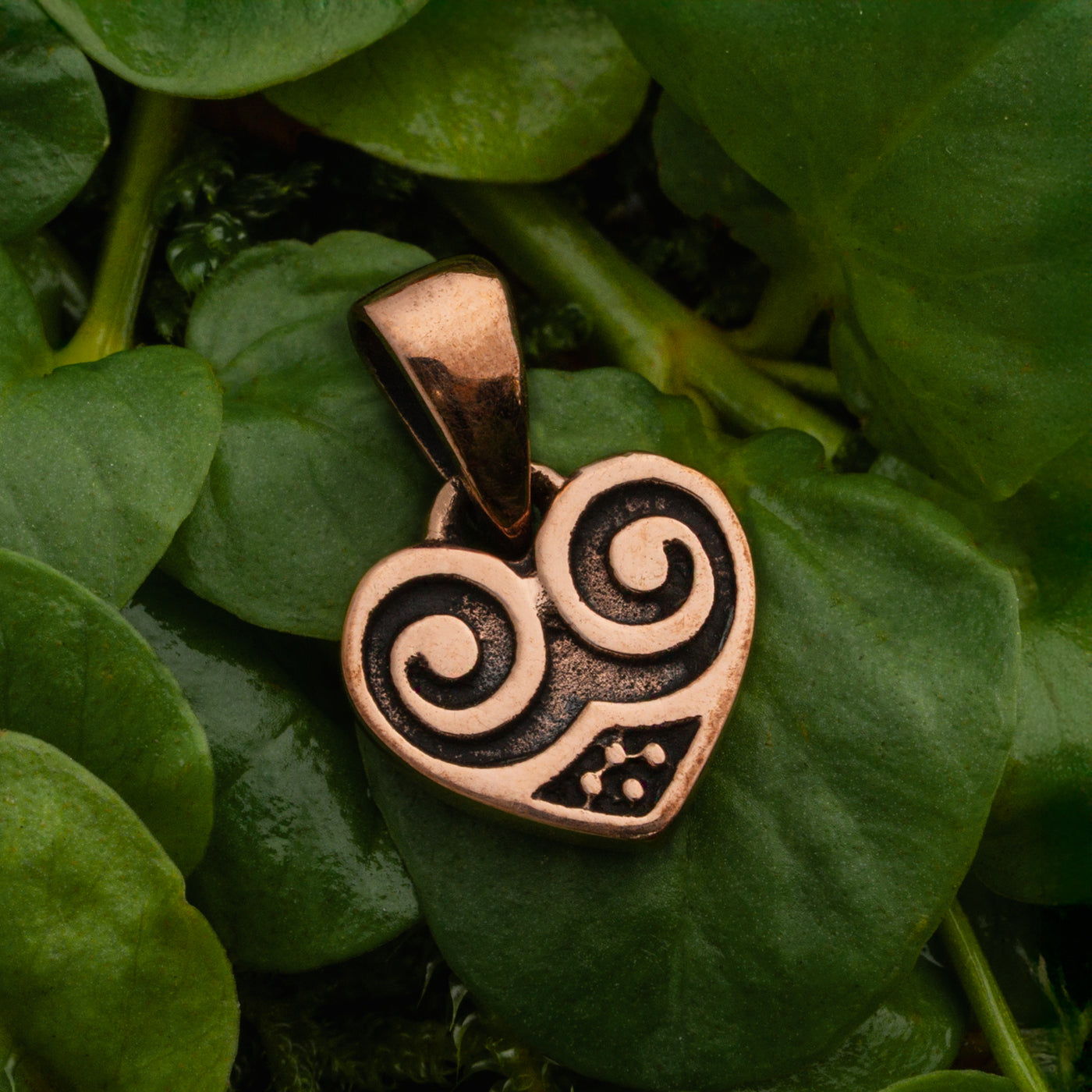 Birka Heart Pendant, Bronze