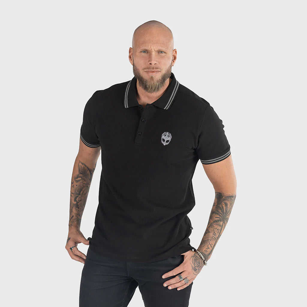 Polo Shirt, Clan Helmet, Black