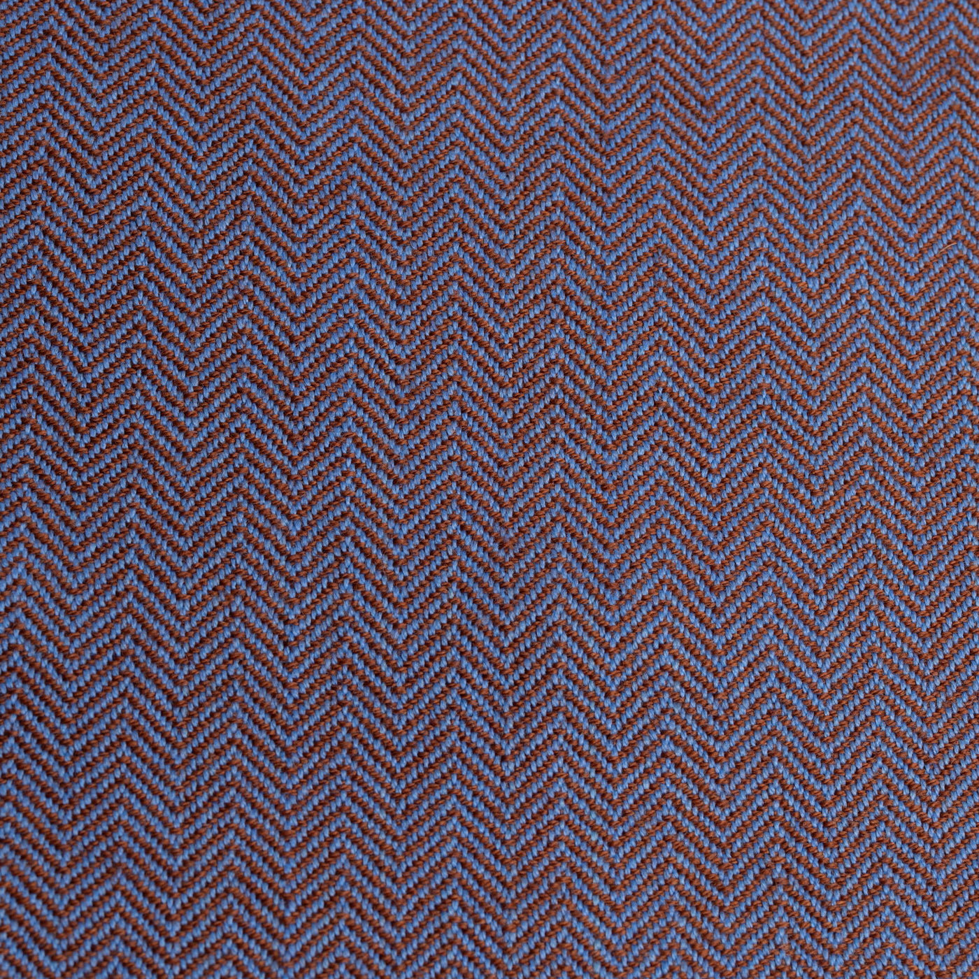 Herringbone Wool, Handwoven, Plant Dye Indigo and Brown