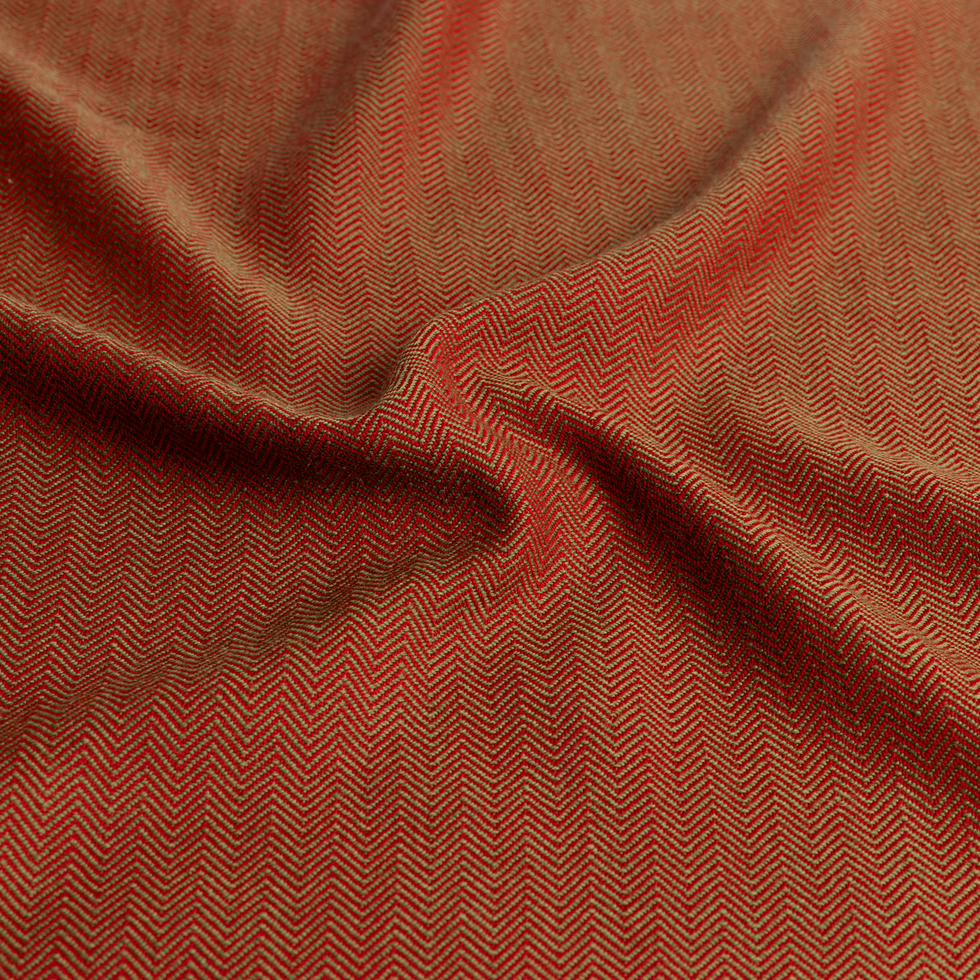 Herringbone Wool, Handwoven, Plant Dye Madder and Green