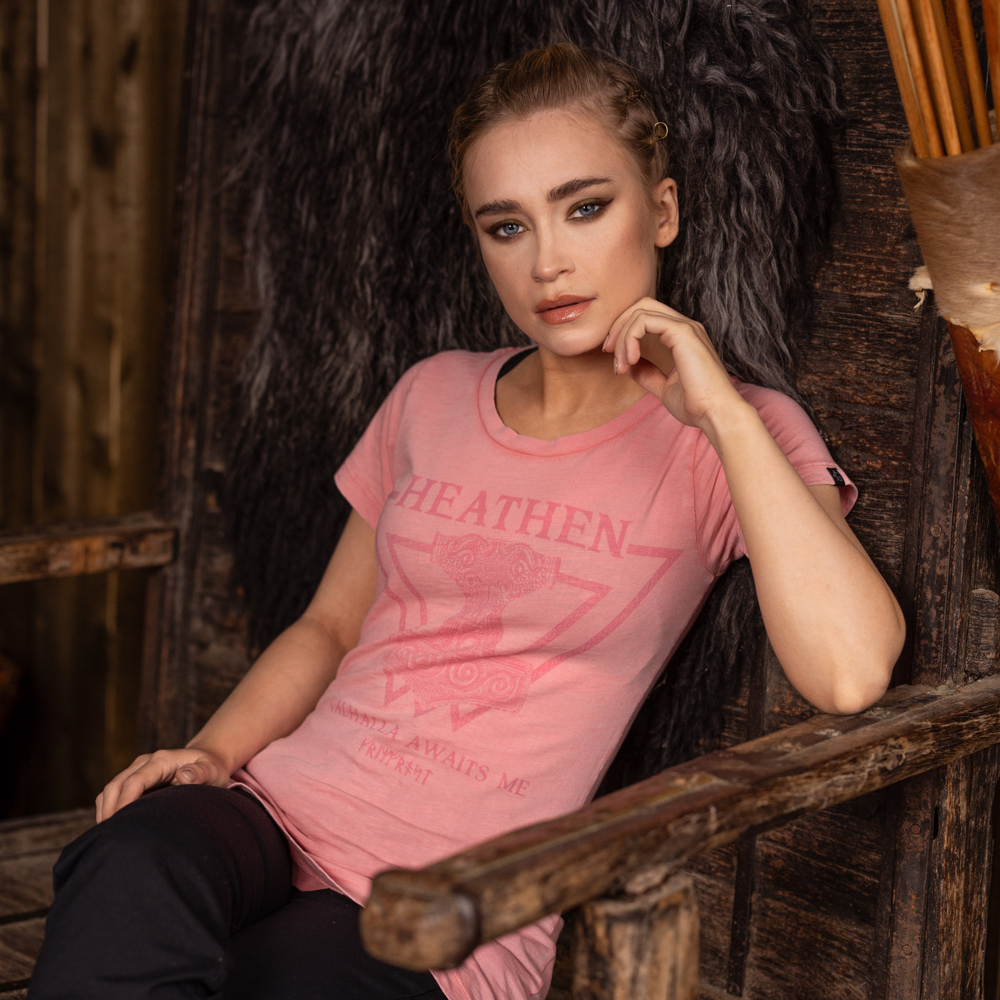 Damen Premium Tee, Heathen, Rosa