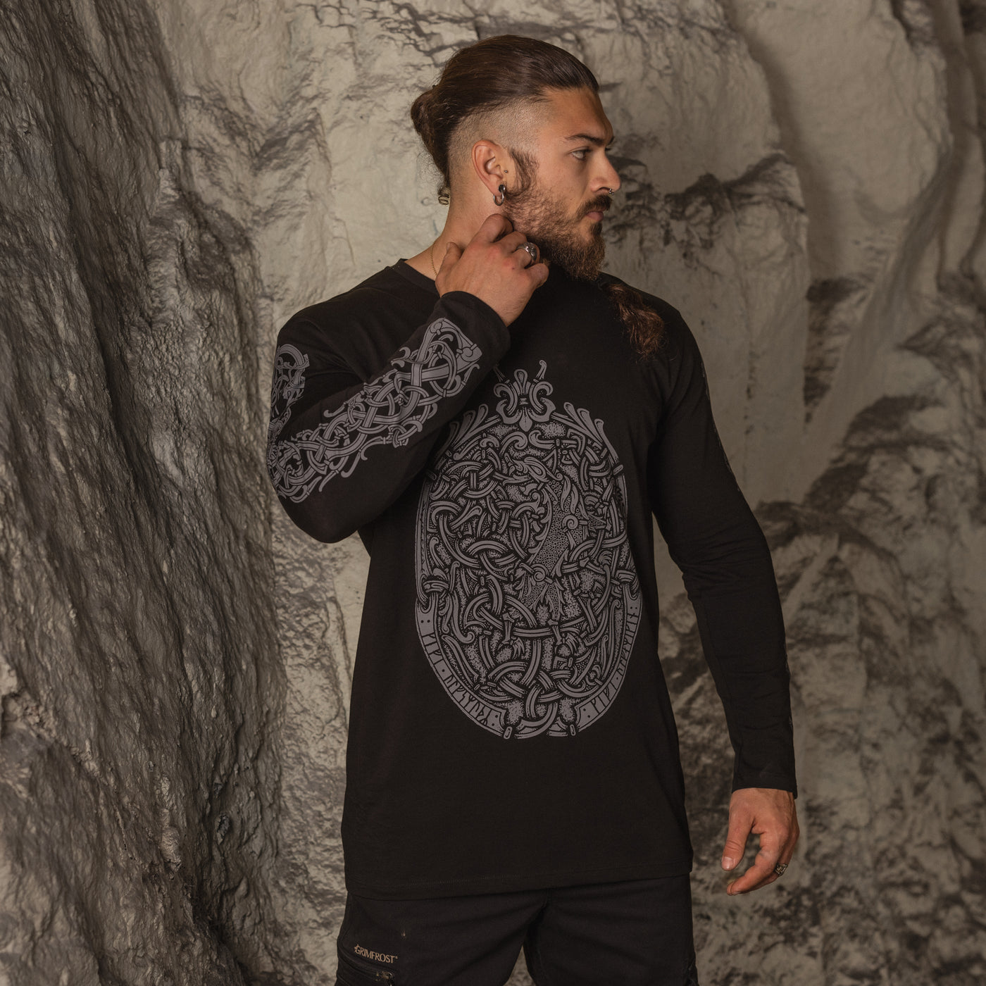 Premium Longsleeve, The Wolf, Schwarz