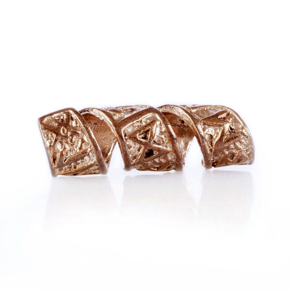 Beard Rings - Beard/Hair Bead, Bronze with Runes - Grimfrost.com