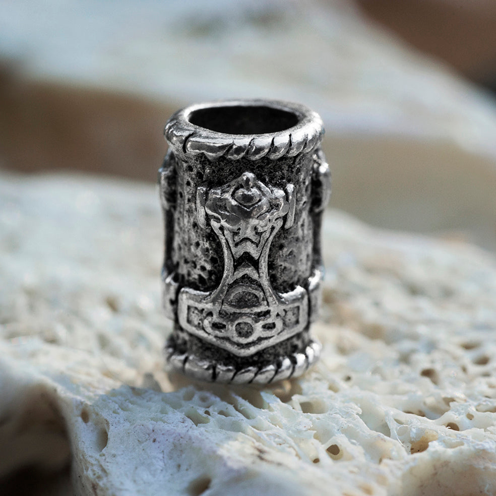 Mjolnir Beard Ring, Silver – Grimfrost Intl