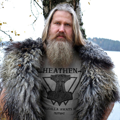 Premium Tee, Heathen, Grau