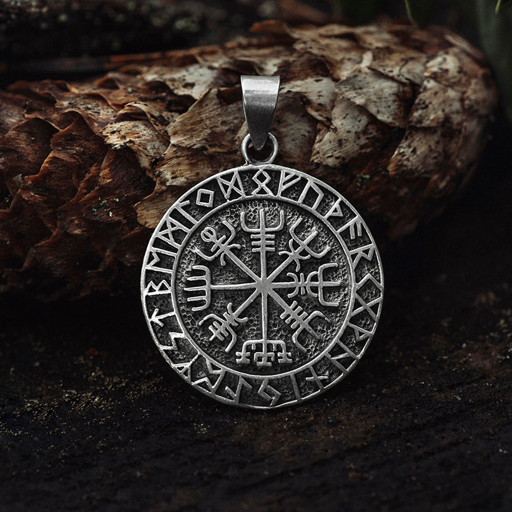 Pendants - Vegvisir Amulet, Silver - Grimfrost.com