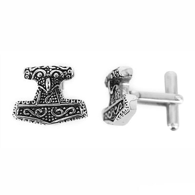 Cufflinks - Mjolnir Cufflinks, Stainless Steel - Grimfrost.com