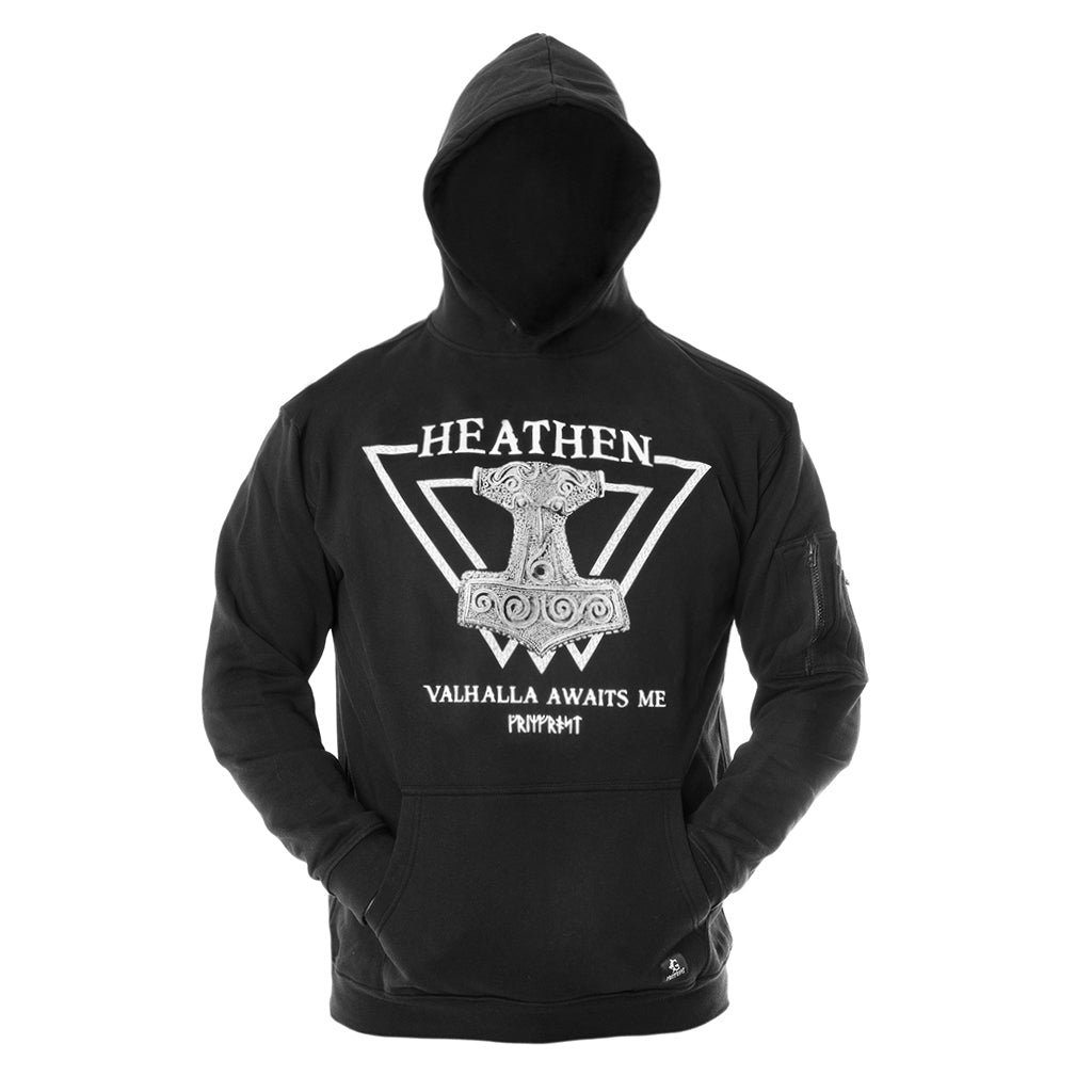 Premium Hoodie, Heathen, Schwarz