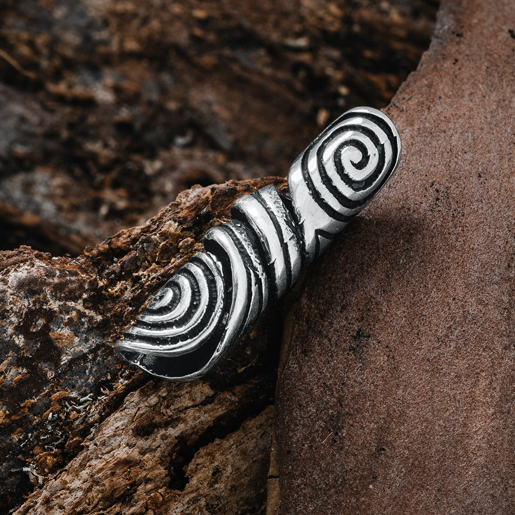 Sun Spiral Beard Ring, Silver