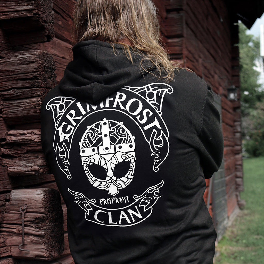 Hoodies - Zip Hoodie, Grimfrost Clan, Black - Grimfrost.com