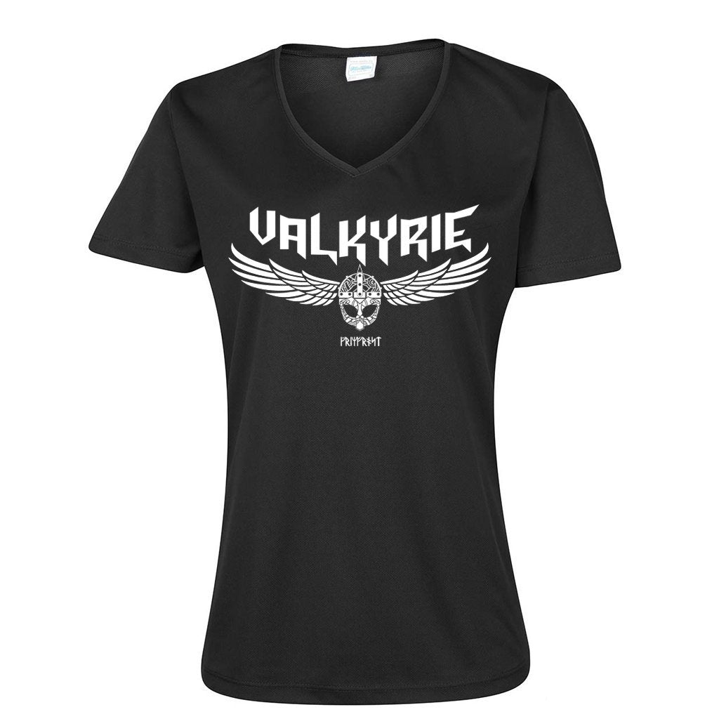 Shortsleeves - V-neck Tee, Valkyrie, Black - Grimfrost.com