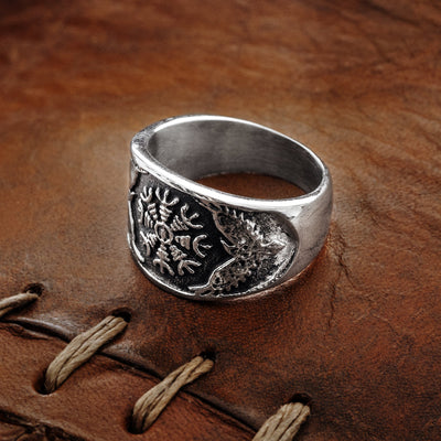 Rings - Aegishjálmur Ring, Stainless Steel - Grimfrost.com