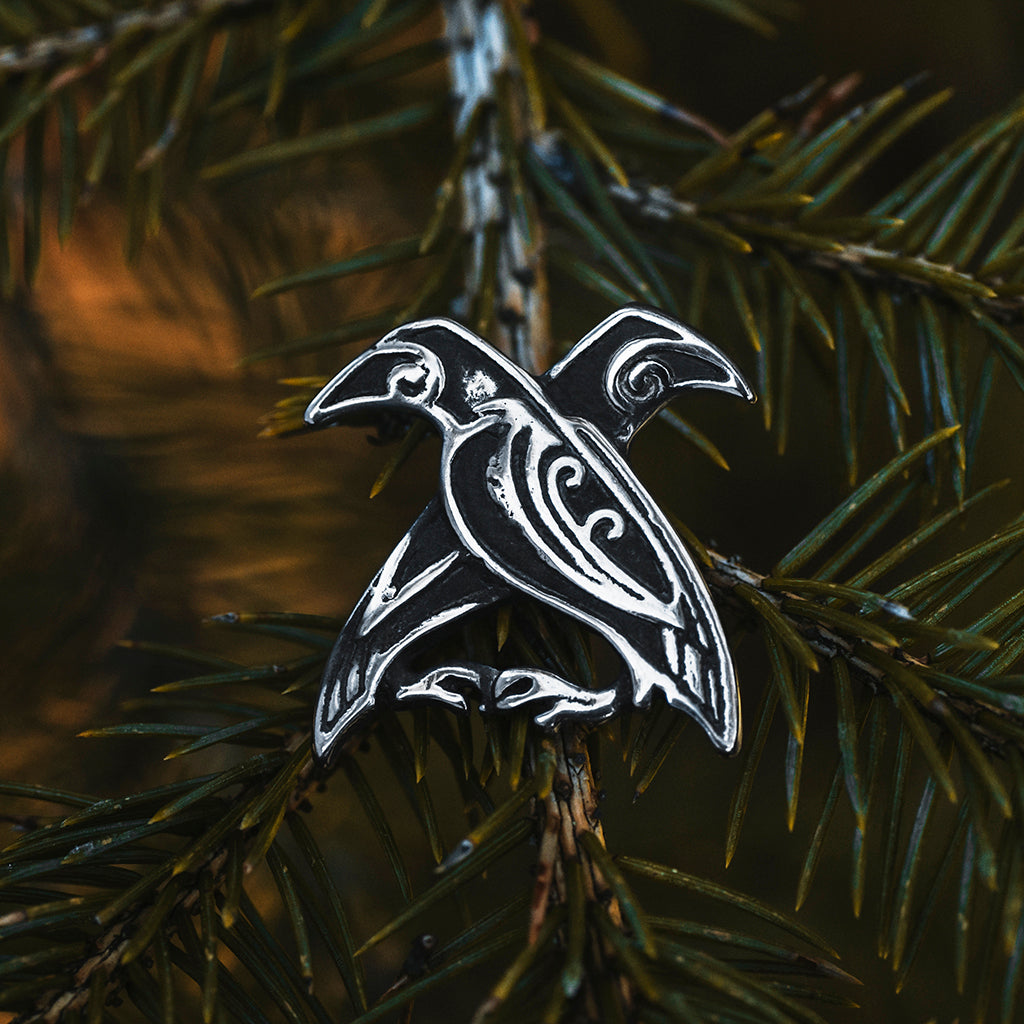 Pendants - Huginn & Muninn Pendant, Stainless Steel - Grimfrost.com