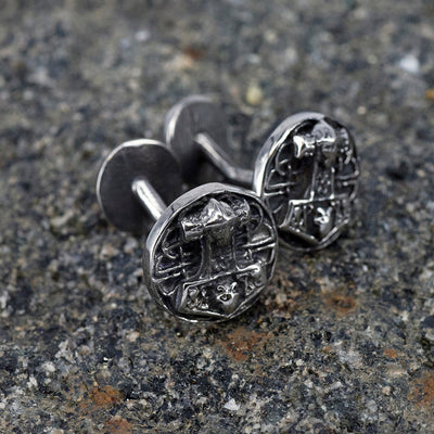 Cufflinks - Mjolnir Disc Cufflinks, Stainless Steel - Grimfrost.com