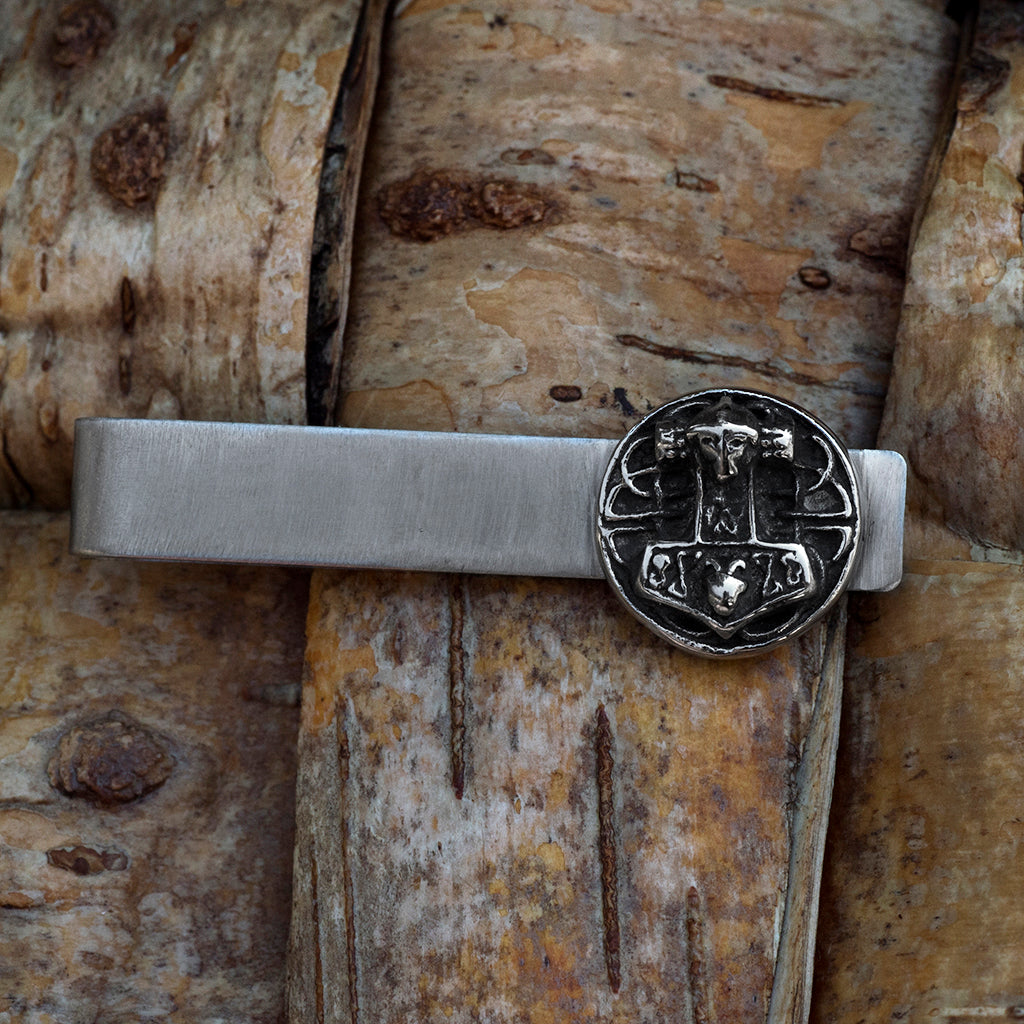 Tie Bars - Mjolnir Disc Tie Bar, Stainless Steel - Grimfrost.com