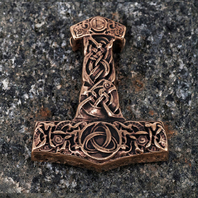 Thor's Hammers - Triquetra Thor's Hammer, Bronze - Grimfrost.com