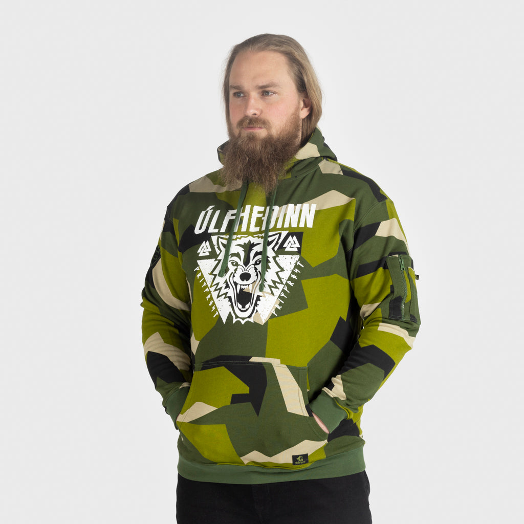 Premium Hoodie, Ulfhedinn, M90 Grün Camo